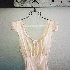 Vintage silk cap-sleeve slip/chemise